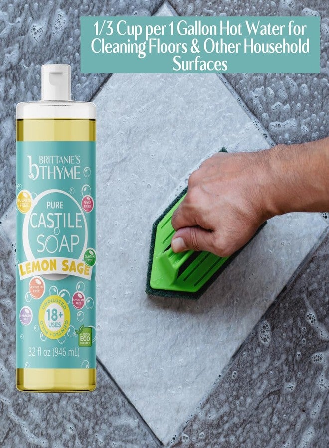 بريتانيز تايم عبوة إعادة تعبئة صابون بريتاني السائل النقي من زيت الزيتون، 32 أونصة، عبوة من قطعتين | صابون غسيل الأطباق، للشعر والجسم، للمنزل، لطيف ونقي، مصنوع من زيوت طبيعية فاخرة، نباتي وخالٍ من الغلوتين وغير معدل وراثيًا (حمضيات ومريمية ليمون) - Image 4